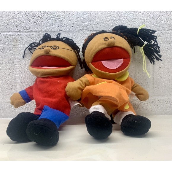 Set of 2 Happy Children Hand Puppets 14" Oriental Trading Company - Picture 4 of 7
